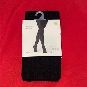 A New Day Black Sweater Tights, M/L NWT
